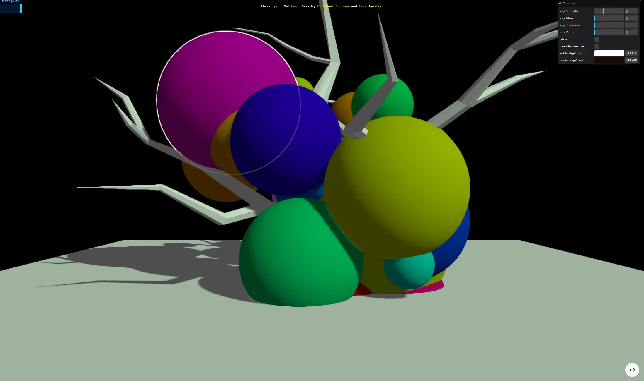 Three.js examples webgl_postprocessing_outline