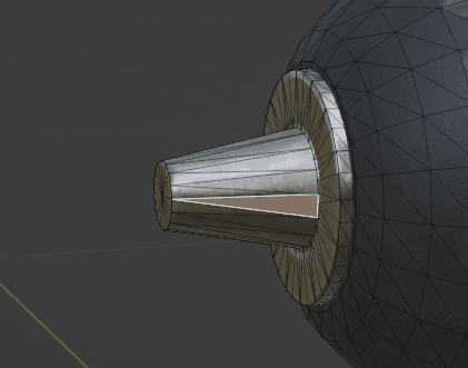 A face selected on the drill mesh in Blender