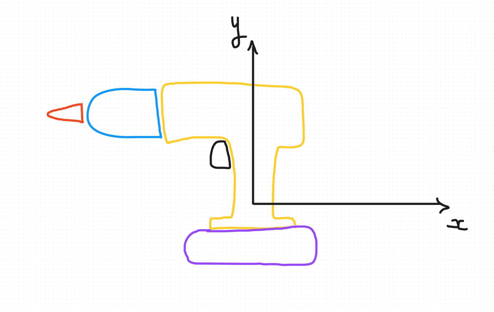 Two-dimensional drill diagram with a proposed explosion center